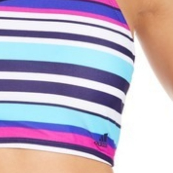**FINAL SALE** adidas Stripe Colorblock Bikini Top - Picture 4 of 8